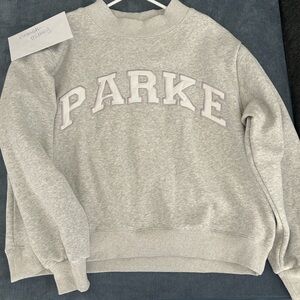 Parke white and grey mockneck